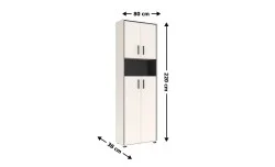 Dulap Prime REG4D cu 4 Uși, Cashmir / Negru