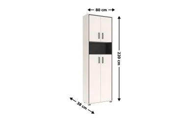 Dulap Prime REG4D cu 4 Uși, Cashmir / Negru