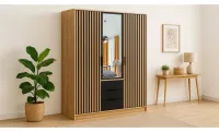 Dulap Bali Lux 3 Usi D3 cu Riflaj si Oglinda 3