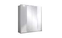 Dulap Brema Alb 210 cu Uși Pliante și Oglindă 2