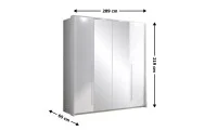 Dulap Brema Alb 210 cu Uși Pliante și Oglindă