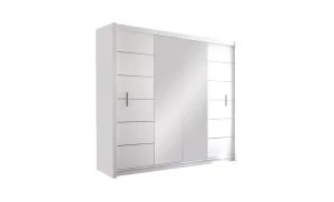 Dulap Lizbona 2 Usi Glisante Alb cu Oglinda 203 
