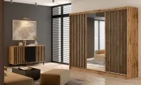 Dulap London L 250 Uși Glisante cu Riflaj si Oglindă 5