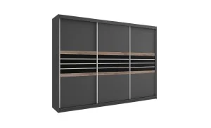 Dulap Turyn Lava / Negru 250 cu 3 Uși Glisante