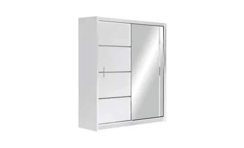 Dulap Vista Alb 150 Uși Glisante cu Oglindă