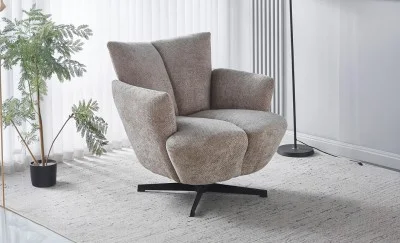 Fotoliu Rotativ KJL6406 Gri Deschis