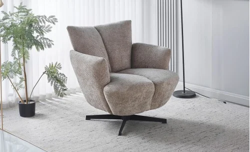 Fotoliu Rotativ KJL6406 Gri Deschis
