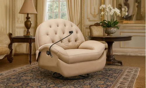 Fotoliul cu Recliner KJLC041 Bej, cu suport de telefon