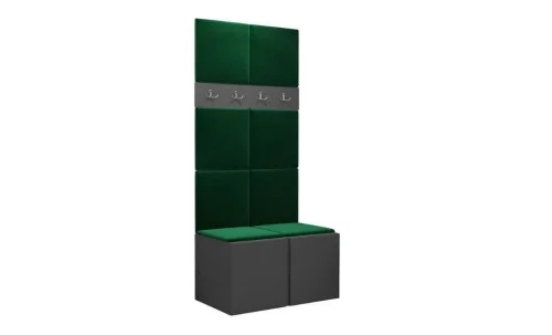 Cuier Hol Luca 10, Grafit/Verde - Manila 35