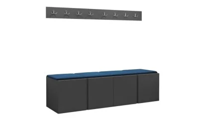 Cuier Hol Luca 14, Grafit/Albastru - Manila 26