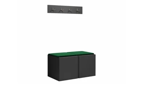 Cuier Hol Luca 15, Grafit/Verde - Manila 35