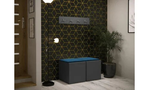 Cuier Hol Luca 15, Grafit/Albastru - Manila 26