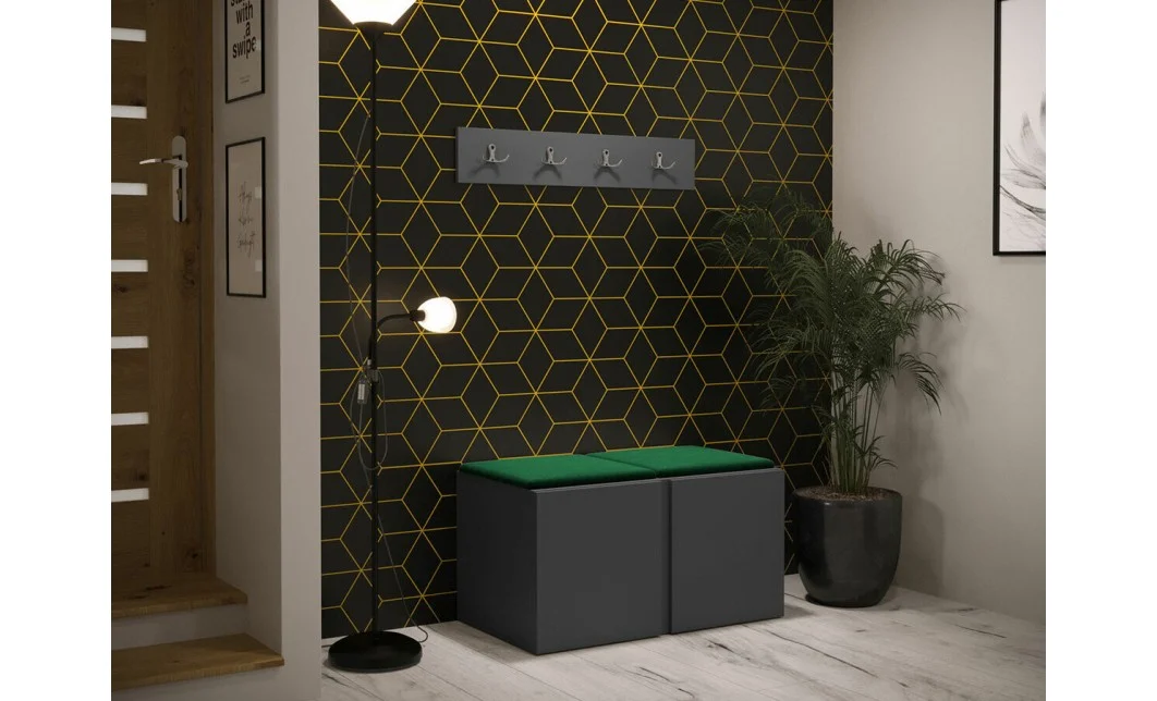 Cuier Hol Luca 15, Grafit/Verde - Manila 35