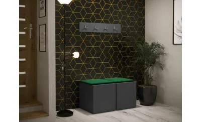 Cuier Hol Luca 15, Grafit/Verde - Manila 35