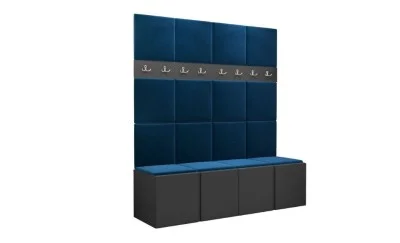 Cuier Hol Luca 13, Grafit/Albastru - Manila 26
