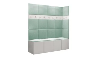 Cuier Hol Luca 12, Alb/Verde menta - Manila 11