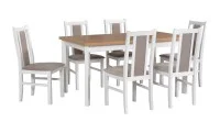 Set Masă Living Modena 1P Bialy + 6 Scaune BOS 14