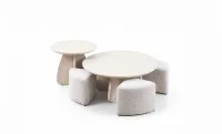Set Măsuțe Cafea CT6563 cu 4 Tabureți Bej 1