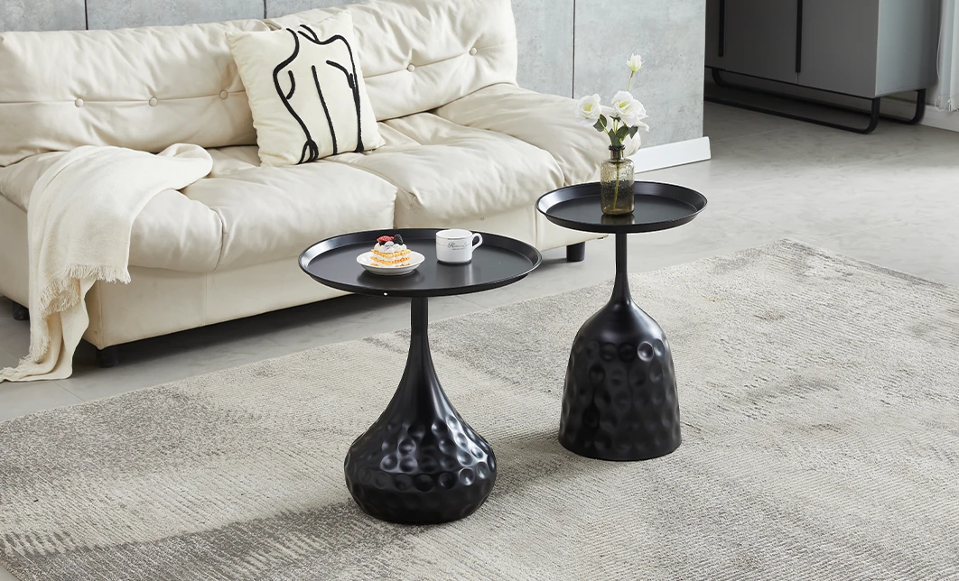 Set 2 Măsuțe Cafea KJCT001 Negre