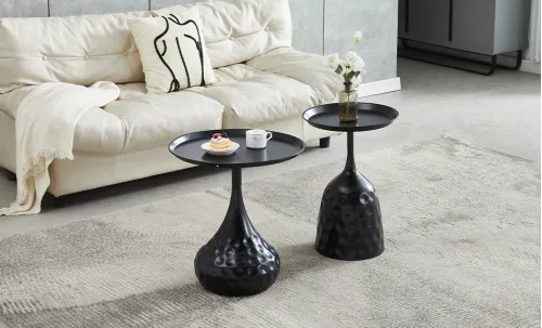 Set 2 Măsuțe Cafea KJCT001 Negre