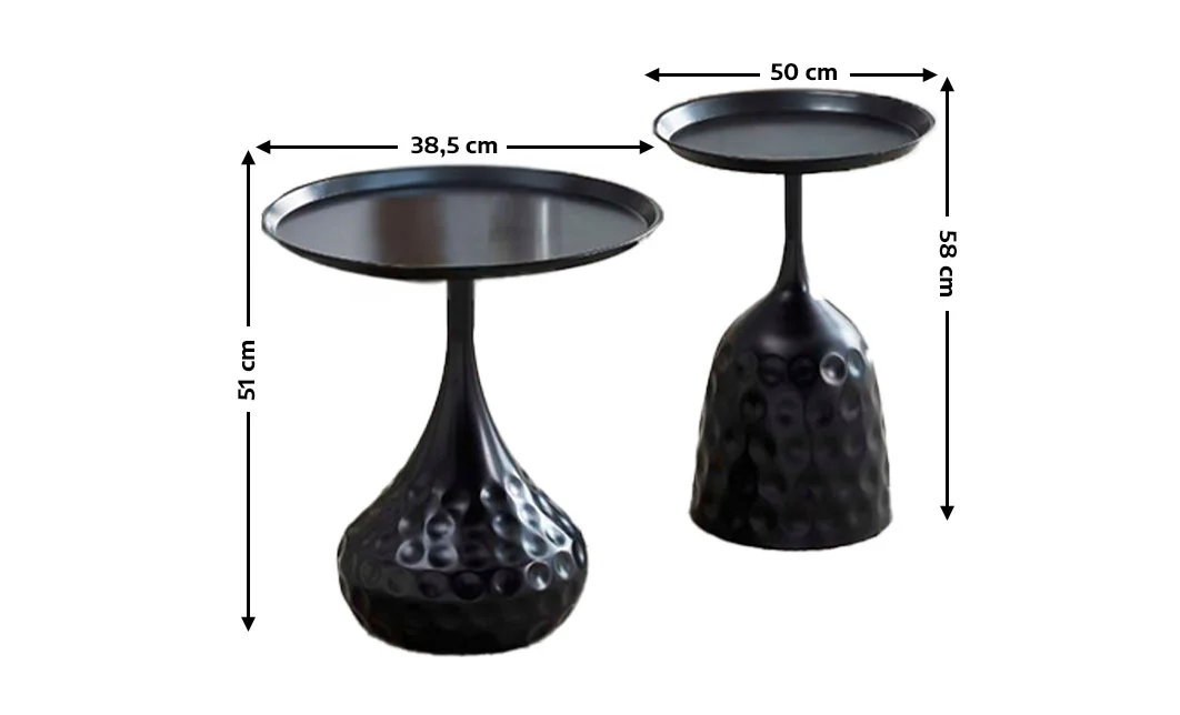Set 2 Măsuțe Cafea KJCT001 Negre 1