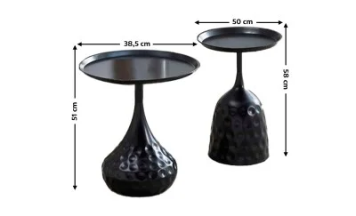 Set 2 Măsuțe Cafea KJCT001 Negre