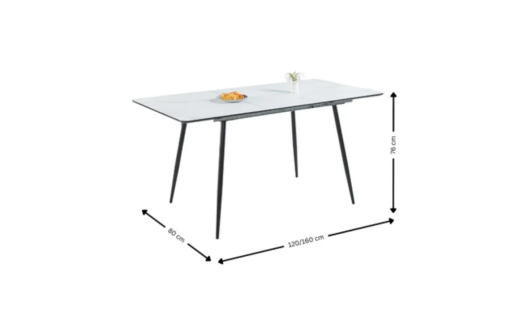 Set Masă Living Extensibilă KJT546 Bej cu 4 Scaune KJC37 Verde 3