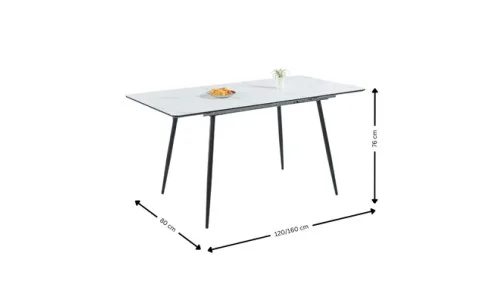 Set Masă Living Extensibilă KJT546 Bej cu 4 Scaune KJC37 Verde