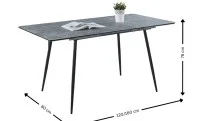 Set Masă Living Extensibilă KJT546 Gri cu 4 Scaune KJC37 Gri 3