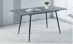 Set Masă Living Extensibilă KJT546 Gri cu 6 Scaune KJC37 Gri