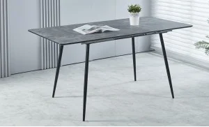 Set Masă Living Extensibilă KJT546 Gri cu 4 Scaune KJC37 Gri