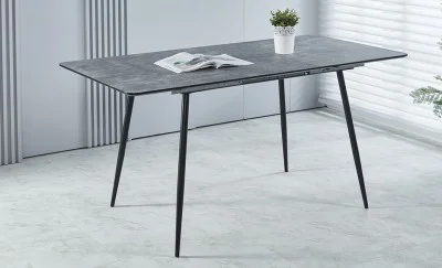 Set Masă Living Extensibilă KJT546 Gri cu 4 Scaune KJC37 Gri