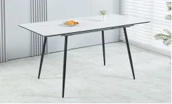 Set Masă Living Extensibilă KJT546 Bej cu 4 Scaune KJC37 Verde