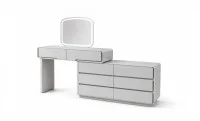 Măsuță Toaletă T6068 Gri Olive Extensibilă cu 3 culori LED și Oglindă