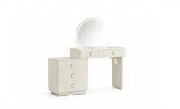 Măsuță Toaletă T6225 Albă Extensibilă cu 3 culori LED și Oglindă