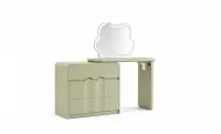 Măsuță Toaletă T6233 Verde Extensibilă cu 3 culori LED și Oglindă 1