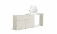 Măsuță Toaletă T6236 Albă Extensibilă cu 3 culori LED și Oglindă
