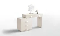 Măsuță Toaletă T636-5 Albă Extensibilă cu 3 culori LED și Oglindă 1