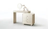 Măsuță Toaletă T638-4 Galbenă-Crem Extensibilă cu 3 culori LED și Oglindă