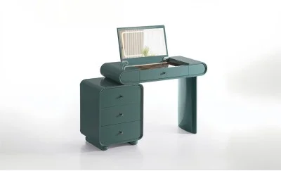 Măsuță Toaletă T669-3 Verde Extensibilă cu 3 culori LED și Oglindă