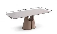 Masă Living Extensibilă Blat Ceramic Bej CT134