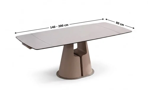 Masă Living Extensibilă Blat Ceramic Bej CT134