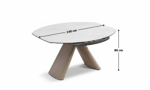 Masă Living Extensibilă Blat Ceramic Alb CT132