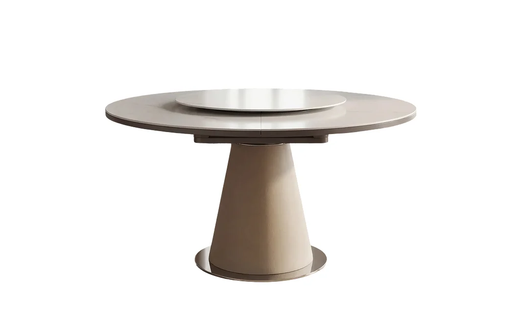 Masă Living Extensibilă CT163 cu Blat Ceramic Alb