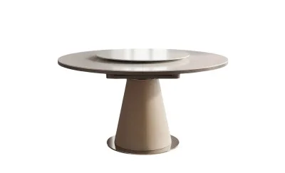 Masă Living Extensibilă CT163 cu Blat Ceramic Alb