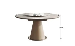 Masă Living Extensibilă CT163 cu Blat Ceramic Alb