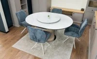 Masă Living Extensibilă CT163 cu Blat Ceramic Alb 6
