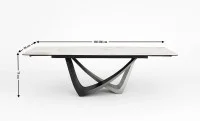 Masa Living Extensibila Blat Ceramic Alb Marmura CT230