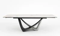 Masa Living Extensibila Blat Ceramic Alb Marmura CT230