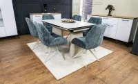 Set Masă Living Extensibilă CT234 cu Blat Ceramic Alb cu 6 Scaune DCM0104CS Gri 4